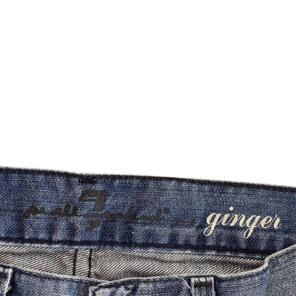 7 For All Mankind Ginger Women's Flare wide-leg Jeans Size 25 short Medium Wash - Picture 2 of 9